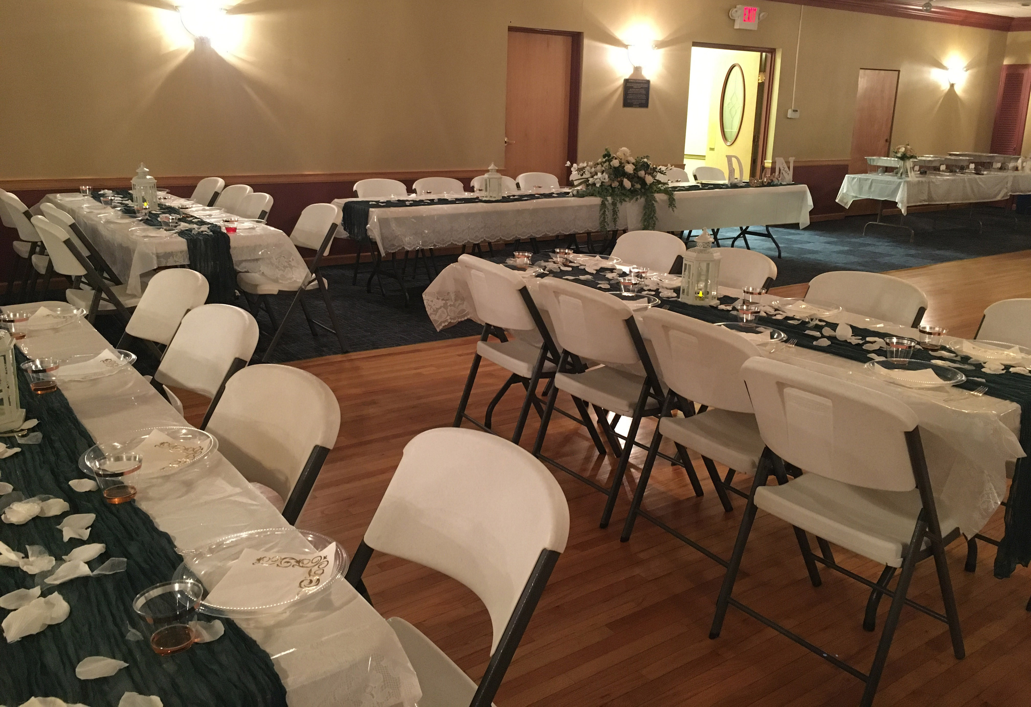 Hall-interior set up for wedding reception